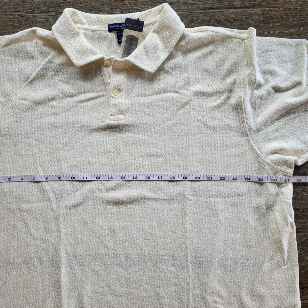 Daniel Cremieux Collection Mens XXL Polo Shirt Ivory Cotton Short Sleeve NWT